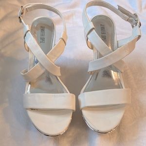 Jennifer Lopez White Wedge Heels